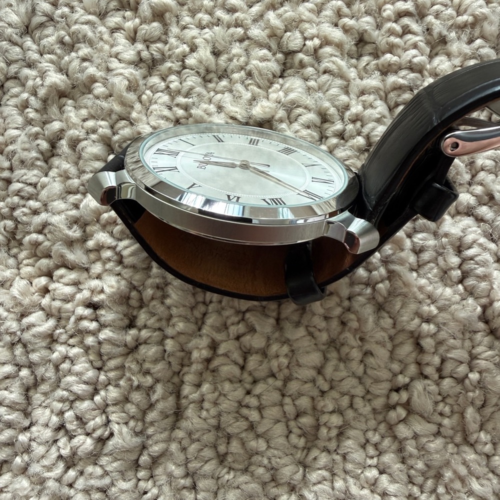 Bulova Silver and Black Class Leather Strap Watch - 96A133 - Picture 7 of 9